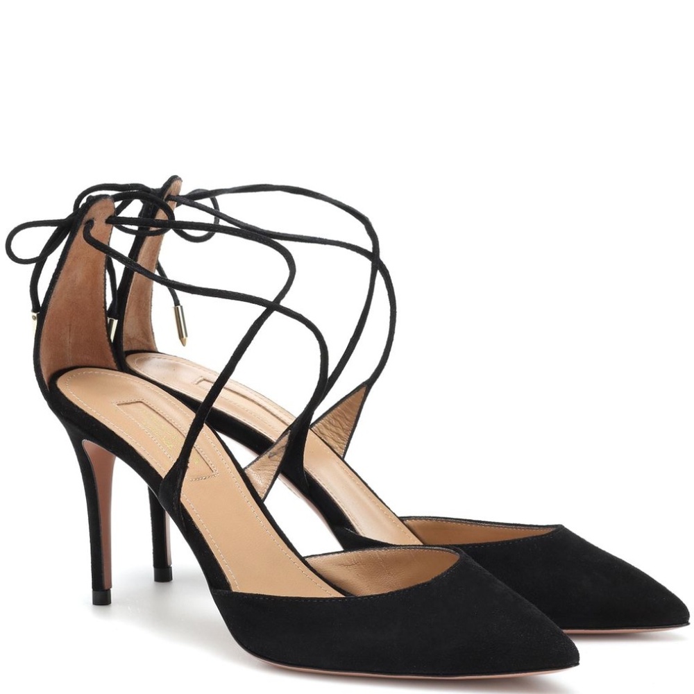 AQUAZZURA Black High Heeled Pumps MATHILDE